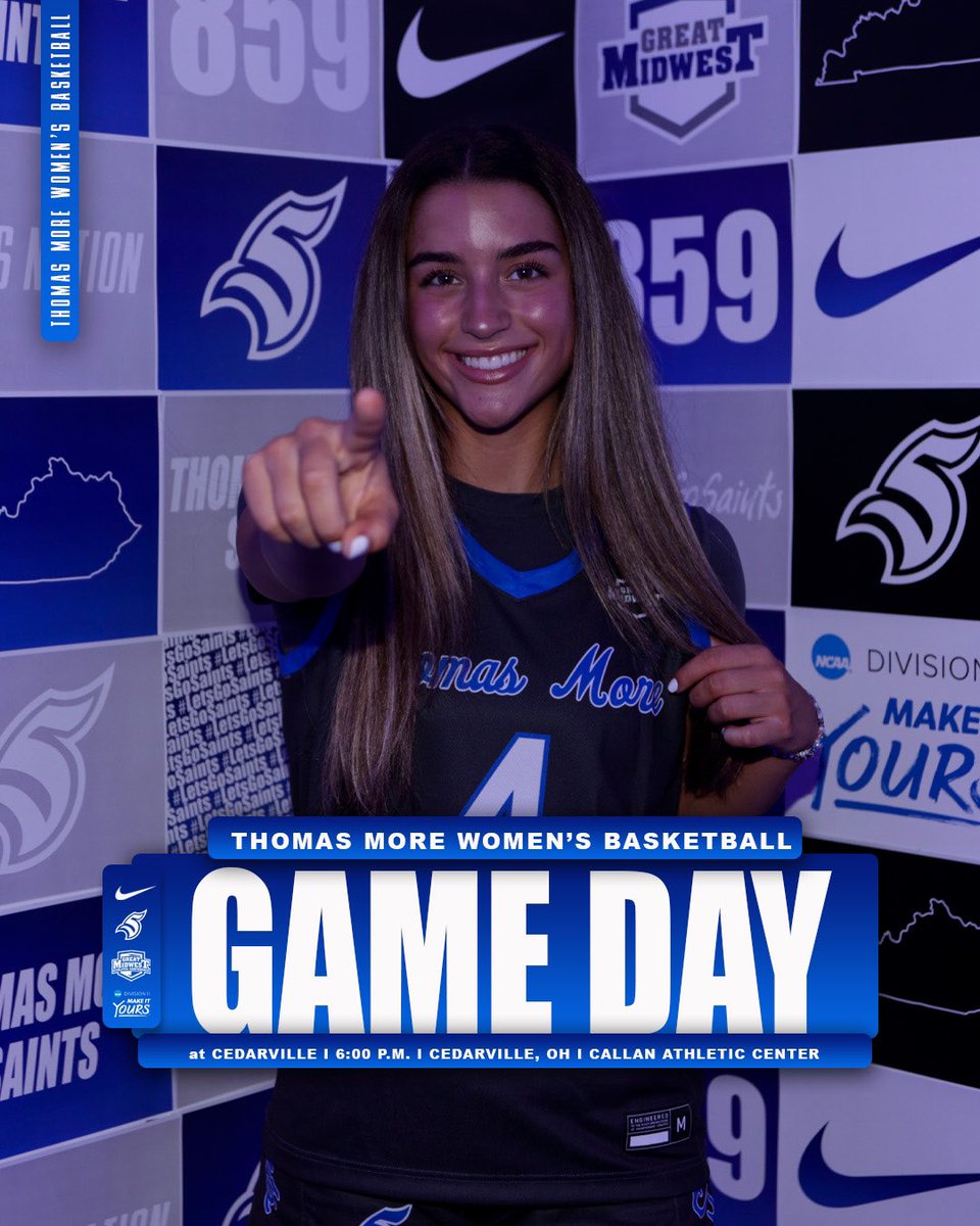 Thomas More Saints (@tmusaints) on Twitter photo GAME DAY.
π: Women's Basketball @ Cedarville
β°: 6:00 P.M.
π: Cedarville, OH
ποΈ: Callan Athletic Center
πΊ: sl8.in/ksHwKT9M
π: sl8.in/ZW4eMUPd
<a href="/TMWBasketball/">Thomas More Women's Basketball</a>
#LetsGoSaints GAME DAY.
π: Women's Basketball @ Cedarville
β°: 6:00 P.M.
π: Cedarville, OH
ποΈ: Callan Athletic Center
πΊ: sl8.in/ksHwKT9M
π: sl8.in/ZW4eMUPd
<a href="/TMWBasketball/">Thomas More Women's Basketball</a>
#LetsGoSaints