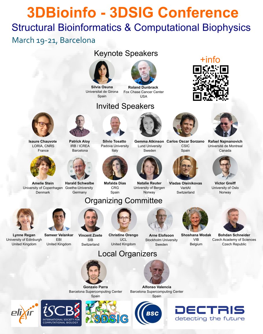 3DSIG (@3dsig_iscb) on Twitter photo 📢 Reminder: Secure Your Spot at 3D-BioInfo 2025!
Don't forget to complete your registration for 3D-BioInfo 2025! Join us for an exciting event where we will explore cutting-edge research in structural bioinformatics.
🔗iscb.org/3dbioinfo2025/…
<a href="/ELIXIREurope/">ELIXIR Europe</a> 📢 Reminder: Secure Your Spot at 3D-BioInfo 2025!
Don't forget to complete your registration for 3D-BioInfo 2025! Join us for an exciting event where we will explore cutting-edge research in structural bioinformatics.
🔗iscb.org/3dbioinfo2025/…
<a href="/ELIXIREurope/">ELIXIR Europe</a>
