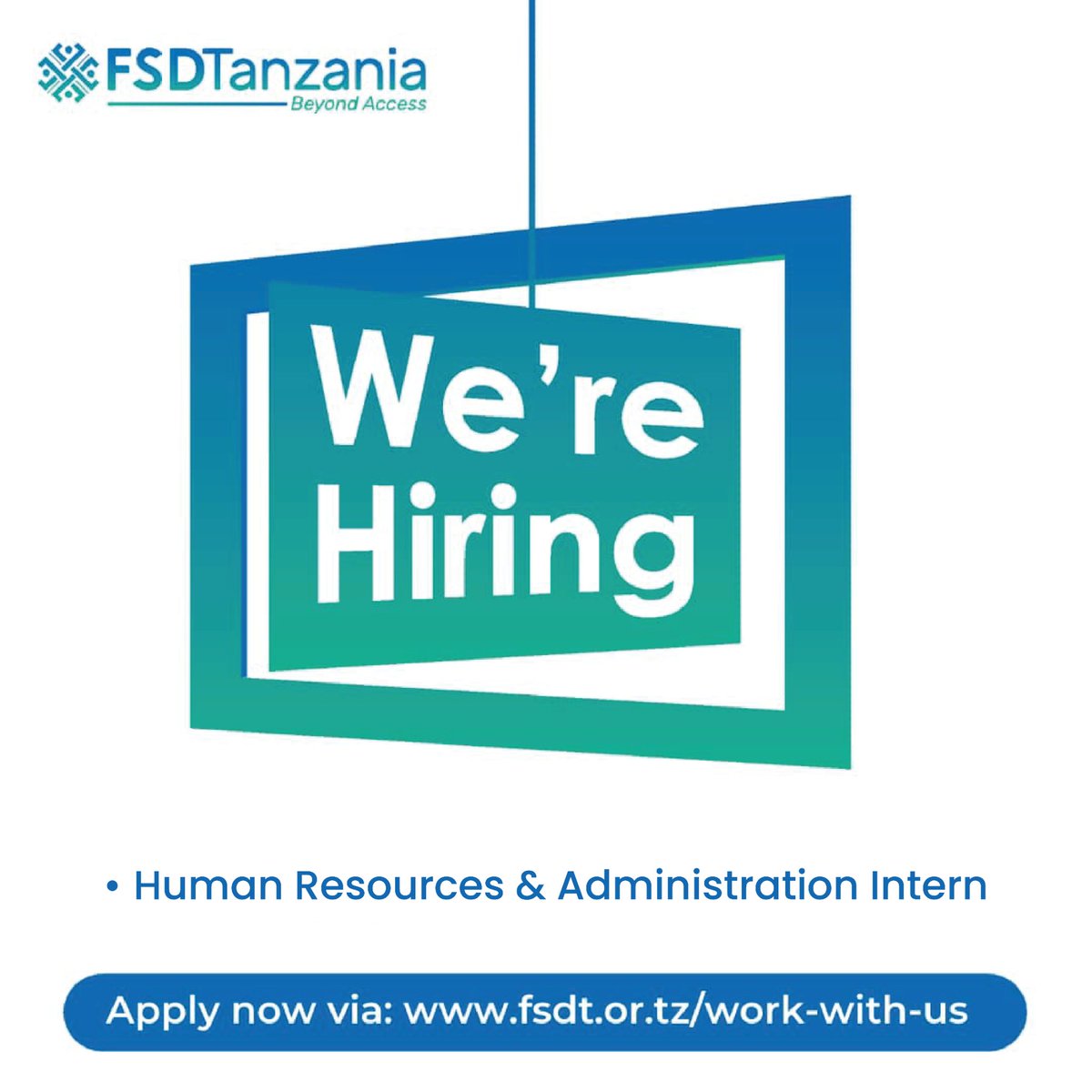 We are looking for the right intern, energetic and eager to learn about financial inclusion in Tanzania, to join our team. If this is you, apply now via: fsdt.or.tz/work-with-us.

Application deadline: 5th March 2025