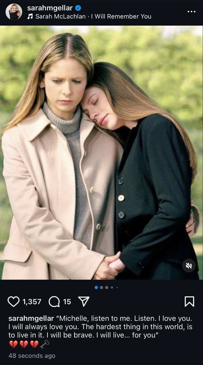 retrocvnty's tweet photo. Sarah Michelle Gellar has paid a heartwarming tribute to beloved co-star Michelle Trachtenberg 💔

“Michelle, listen to me. Listen. I love you. I will always love you. The hardest thing in this world, is to live in it. I will be brave. I will live… for you” https://t.co/PfVTuDZ6wt