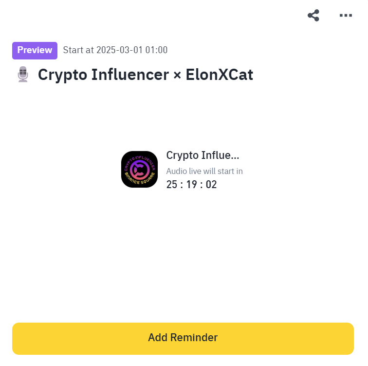 elonxcat's tweet photo. BINANCE AMA SOON !

Join Live Crypto Conversations with Top Creators on Square Audio Live !

https://t.co/SRJk0tGe0l

-

#ELONXCAT #Bitcoin #BTC #ETH #BNB  #SOL  #XRP #XRP  #DOGE  #ADA #TRON #TRX #Chainlink #LINK #Avalanche #AVAX #SuiNetwork #SUI #TON #ShibaInu #SHIB #Hedera #HBAR #Uniswap #UNI #DAI #LTC  #KASPA #ICP #FET #XMR #PancakeSwap #CAKE #PEPE #Aptos #APT #pengu #NFT #AI #memecoin #crypto #PreSale #CAT #ElonMusk #SpaceX #Binance