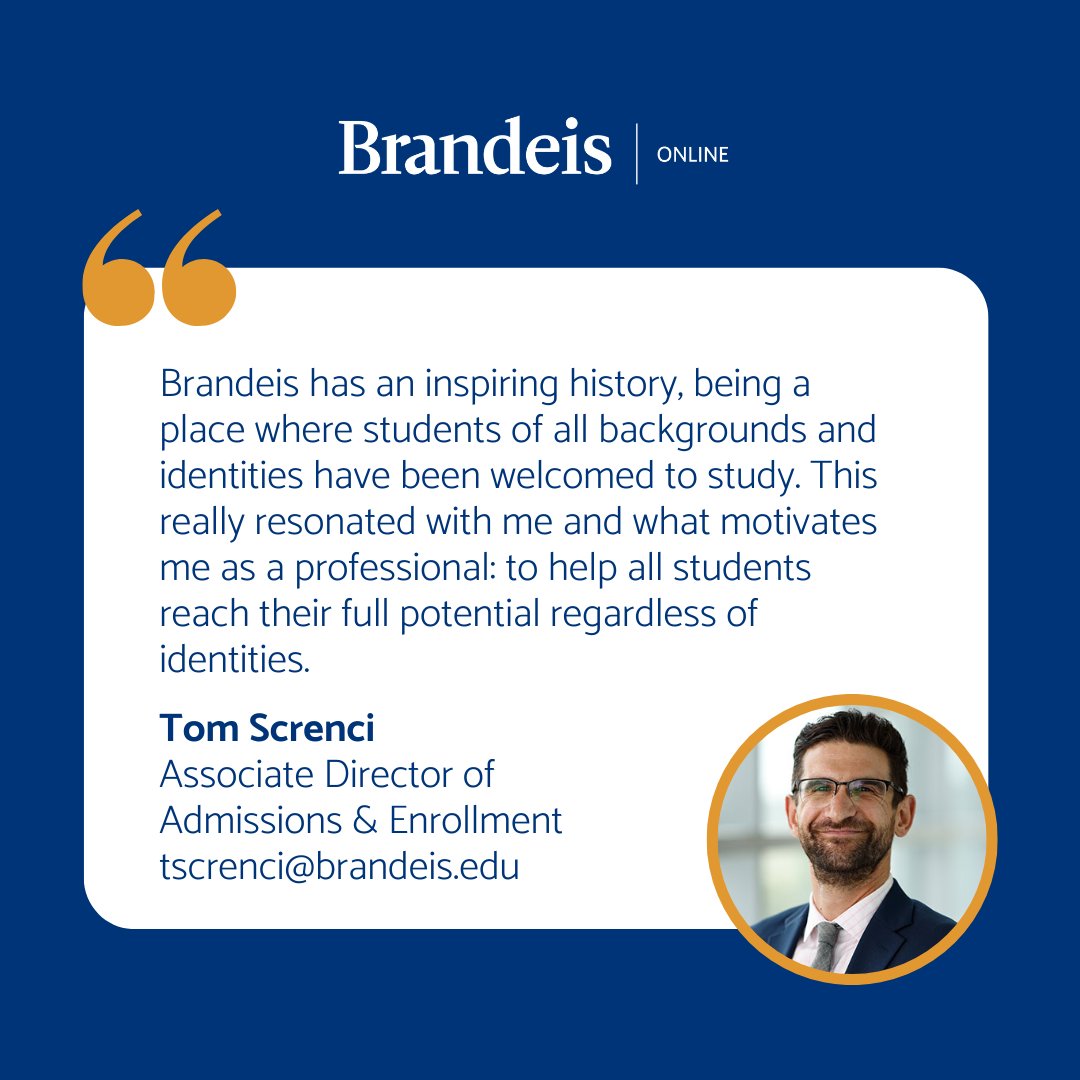 Need some help finishing up your application for Brandeis Online?

Associate Director of Admissions and Enrollment Tom Screnci is here to answer any questions you may have!

#Brandeis #BrandeisOnline #Admissions #GraduateSchool #Apply