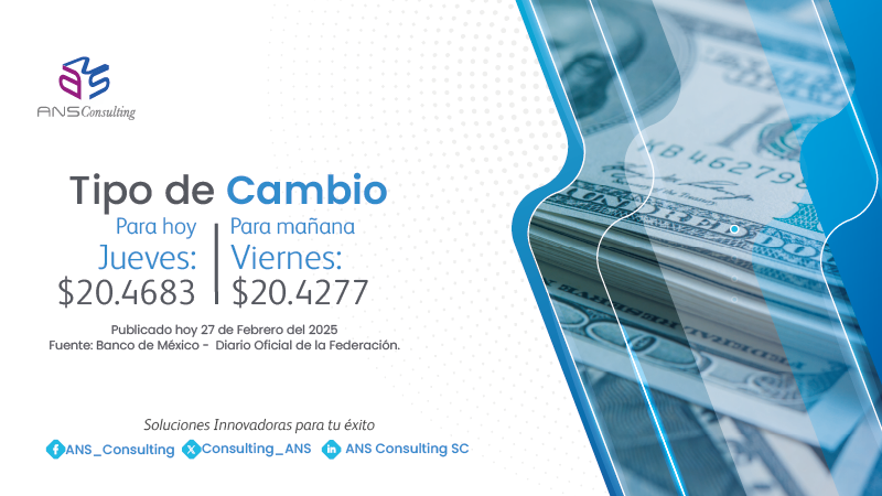 Consulting_ANS's tweet photo. ¡Buenos Días!
Les compartimos el #TipoDeCambio peso/dólar. #AsesoríaANS #ComercioExteriorANS #TeamANS https://t.co/cDVwIwPXIx