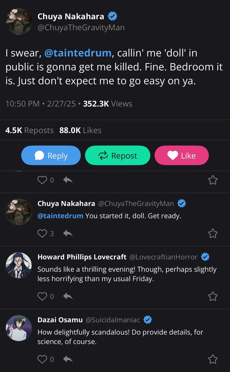 WHO THE FUCK IS THIS AND WHAT DID HE DO TO CHUUYA?! WHYS BRO SAYING FREAKY SHIT HELP (so he likes being called doll, NOTED)