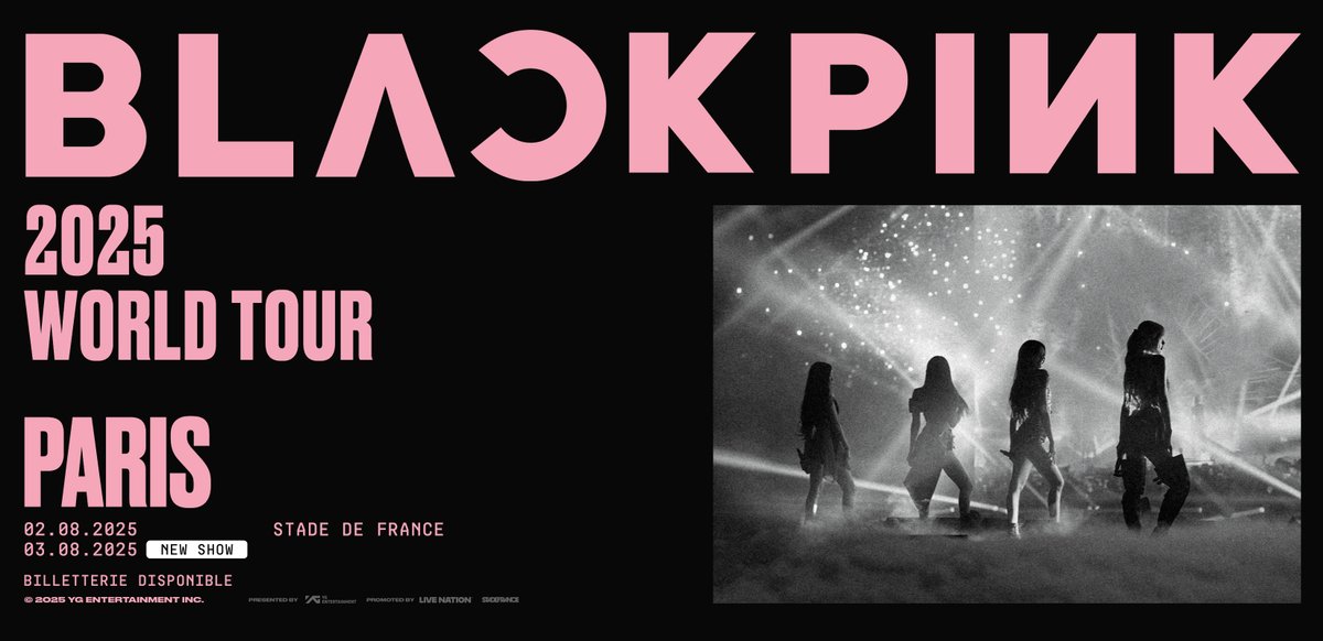Ticketmaster.fr (@ticketmasterfr) on Twitter photo #CONCERTSUPPLEMENTAIRE
Face à la demande phénoménale, <a href="/BLACKPINK/">BLACKPINKOFFICIAL</a> ajoute une deuxième date au Stade de France le dimanche 3 août 2025 ! Ne manquez pas la mise en vente lundi 3 mars à 11h 🖤💖
🎟️ bit.ly/4k6DVgr #CONCERTSUPPLEMENTAIRE
Face à la demande phénoménale, <a href="/BLACKPINK/">BLACKPINKOFFICIAL</a> ajoute une deuxième date au Stade de France le dimanche 3 août 2025 ! Ne manquez pas la mise en vente lundi 3 mars à 11h 🖤💖
🎟️ bit.ly/4k6DVgr