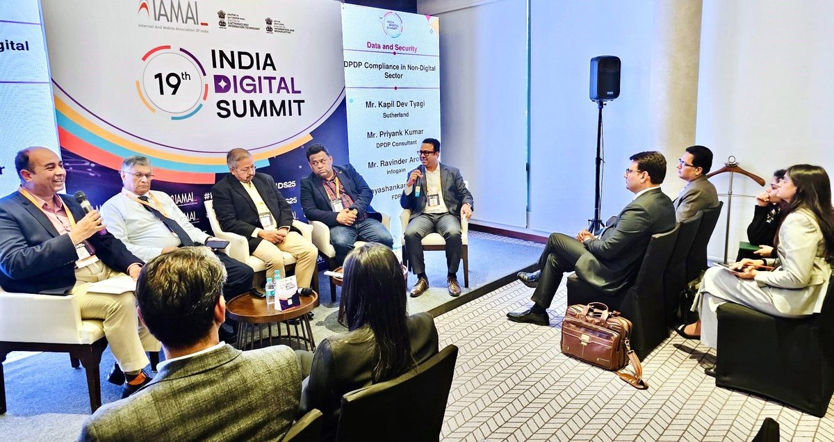 At IDS experts unpacked the challenges and opportunities of implementing Digital Personal Data Protection compliance beyond the digital world. Moderated by Mr. Rodney D. Ryder, the panel featuredMr Vijayashankar Nagarajarao, Mr Kapil Dev Tyagi,Mr Kumar Priyank, Mr Ravinder Arora