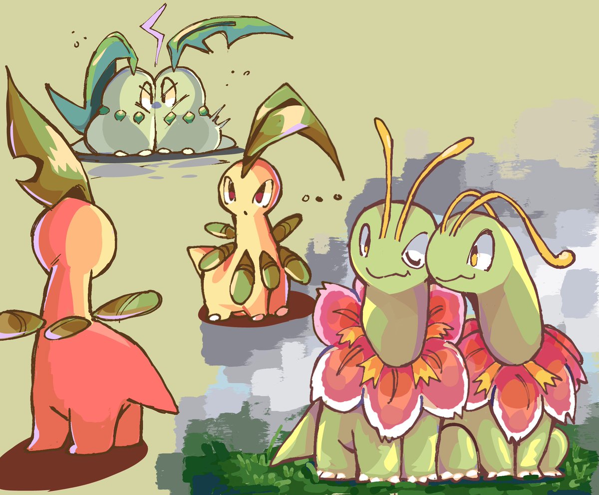 stale_pancakes's tweet photo. chikorita gets to shine https://t.co/ypsSSMH49Y