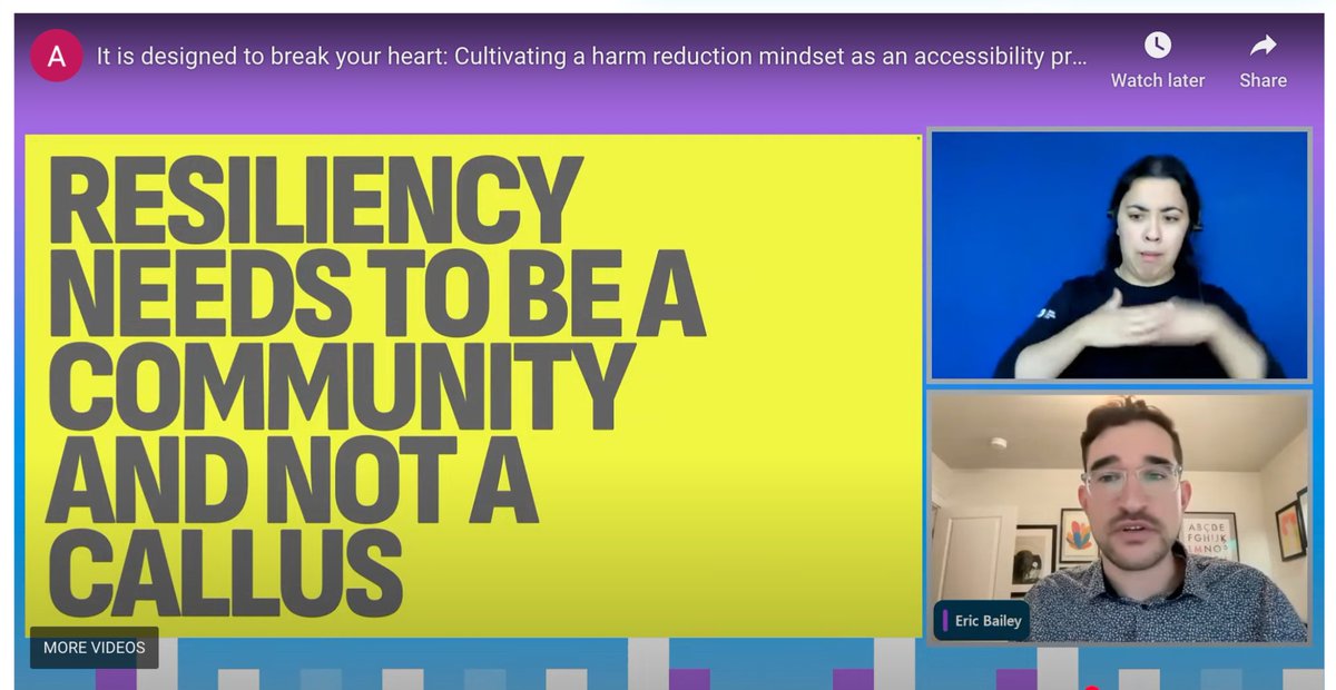 “Resiliency needs to be a community, not a callus.” - Eric Bailey, Senior Designer, Accessibility &amp; Design Systems, GitHub deque.com/axe-con/sessio… #axecon