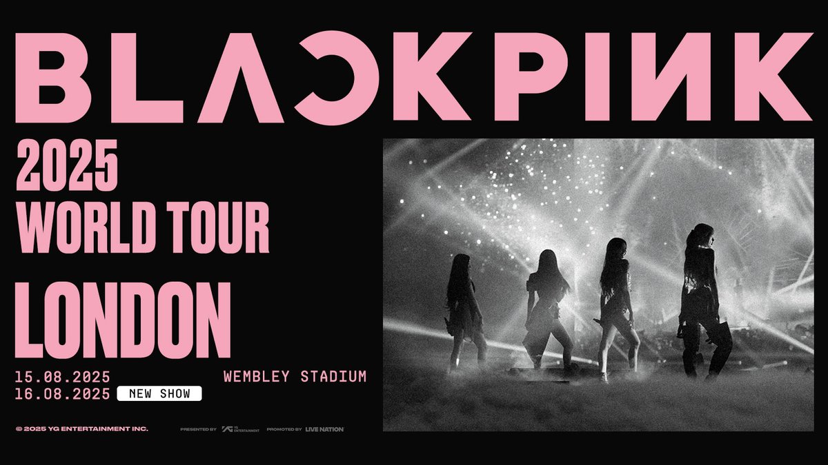 Live Nation UK (@livenationuk) on Twitter photo EXTRA DATE ADDED: <a href="/BLACKPINK/">BLACKPINKOFFICIAL</a> will play a SECOND night at London's <a href="/wembleystadium/">Wembley Stadium</a> this summer 🖤🩷
Secure tickets next Monday at 10am 👉 livenation.uk/AuLA50V7EVP EXTRA DATE ADDED: <a href="/BLACKPINK/">BLACKPINKOFFICIAL</a> will play a SECOND night at London's <a href="/wembleystadium/">Wembley Stadium</a> this summer 🖤🩷
Secure tickets next Monday at 10am 👉 livenation.uk/AuLA50V7EVP