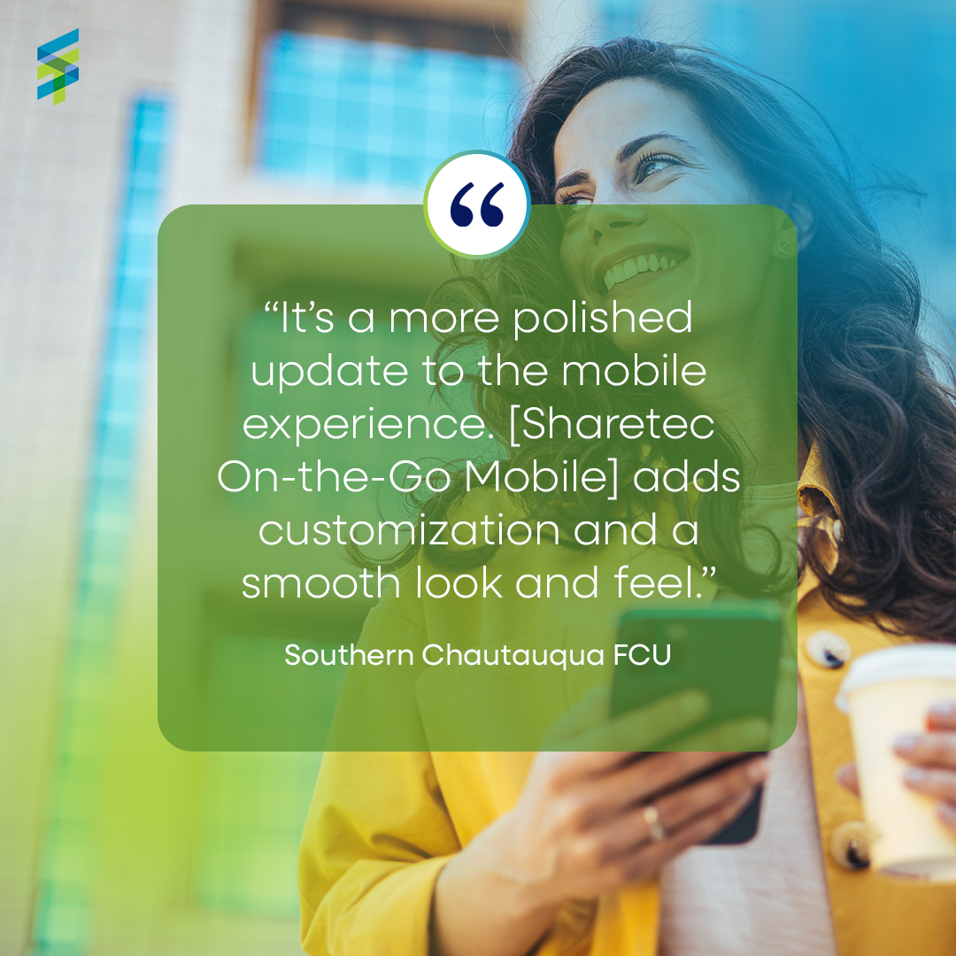 With #Sharetec On-the-Go Mobile📱Southern Chautauqua FCU has benefited from:

✅Customizable digital banking
✅A modern, streamlined look &amp; feel
✅SavvyMoney Instant Access auto enrollment

Learn more: ow.ly/IpEO50V5HNw

#CreditUnions #MobileBanking #SavvyMoney