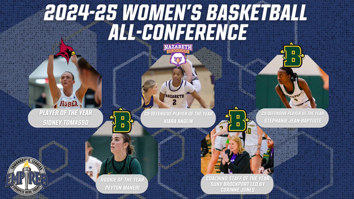 Empire 8 (@empire8) on Twitter photo Tomasso Repeats as Player of the Year as Empire 8 Announces 2024-25 Women's Basketball All-Conference Selections <a href="/FisherAthletics/">SJF Cardinals</a> <a href="/BportAthletics/">Brockport Athletics</a>
empire8.com/news/2025/2/27…
#E8 #E8Proud #LeadersCompeteHere #WhyD3 Tomasso Repeats as Player of the Year as Empire 8 Announces 2024-25 Women's Basketball All-Conference Selections <a href="/FisherAthletics/">SJF Cardinals</a> <a href="/BportAthletics/">Brockport Athletics</a>
empire8.com/news/2025/2/27…
#E8 #E8Proud #LeadersCompeteHere #WhyD3