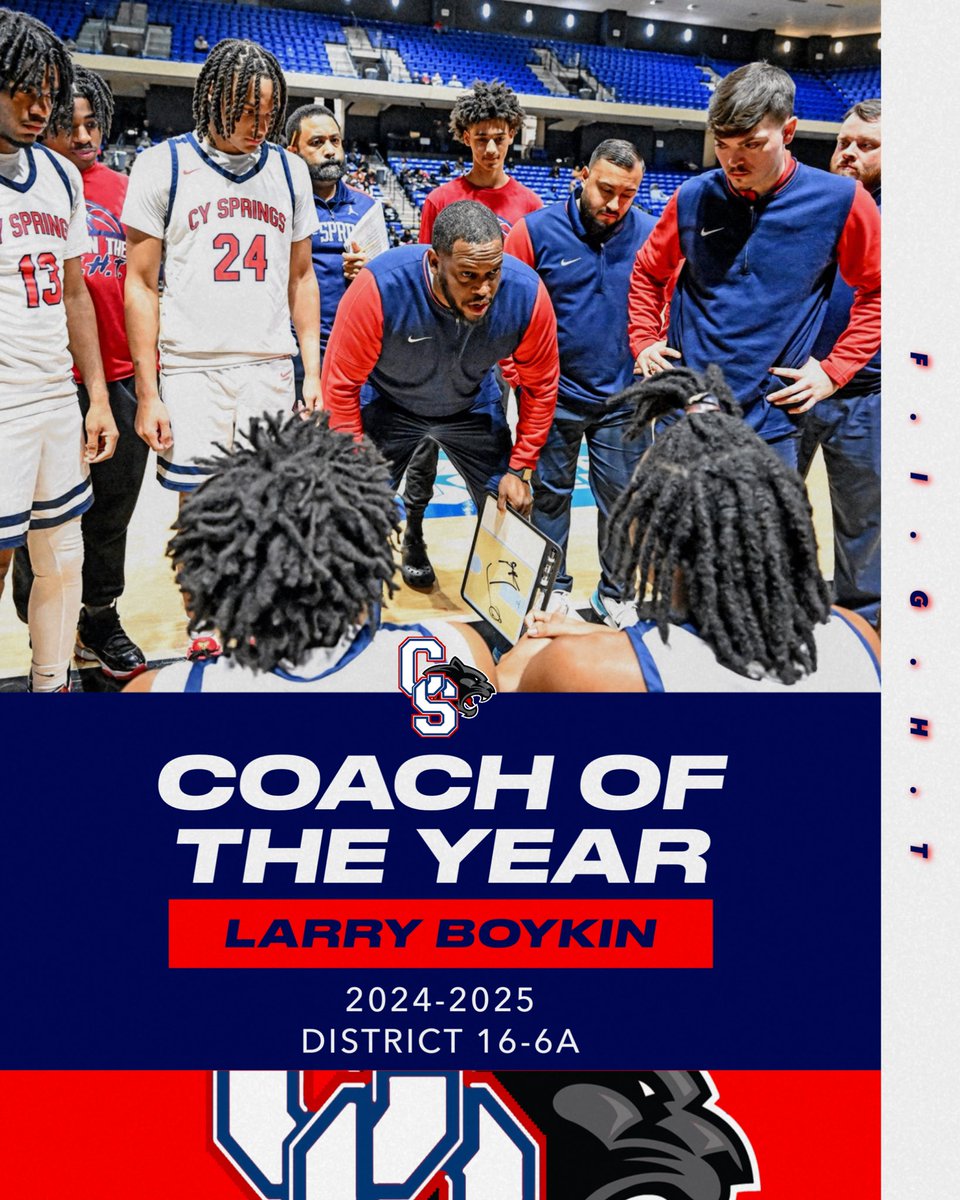 Cy-Springs Boys Basketball (@cysprings_hoops) on Twitter photo Congratulations to head coach, Larry Boykin, for being selected as District 16-6A Coach of the Year!
<a href="/djones8301/">Doug Jones</a> <a href="/RcsSports/">Jim Hicks</a> <a href="/2015CSPrincipal/">Dr. Cheryl T. Henry</a> <a href="/csabcofficial/">Cypress Springs HS Athletic Booster Club</a> <a href="/Springs_Sports/">Cy Springs Athletics</a> <a href="/CyFairISD/">Cypress-Fairbanks ISD</a> Congratulations to head coach, Larry Boykin, for being selected as District 16-6A Coach of the Year!
<a href="/djones8301/">Doug Jones</a> <a href="/RcsSports/">Jim Hicks</a> <a href="/2015CSPrincipal/">Dr. Cheryl T. Henry</a> <a href="/csabcofficial/">Cypress Springs HS Athletic Booster Club</a> <a href="/Springs_Sports/">Cy Springs Athletics</a> <a href="/CyFairISD/">Cypress-Fairbanks ISD</a>