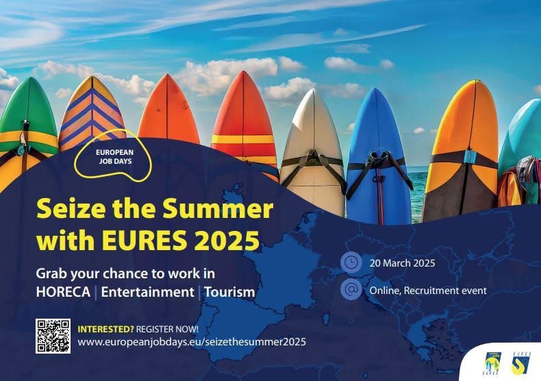 JOIN US at Seize the Summer, an online European Job Day involving employers from 11 European countries! 🇪🇺🌞

Seeking to fulfil positions such as waiters, receptionists, chefs, life guards, entertainers, etc. 

Find out more and register here 👉europeanjobdays.eu/en/seizethesum…