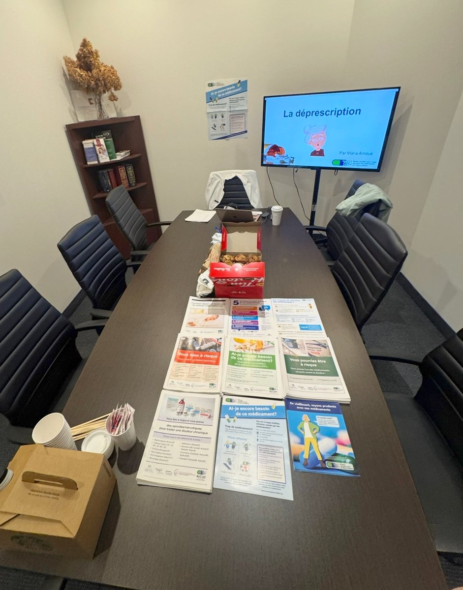 CADeN (@deprescribenet) on Twitter photo Last week, Maria Arnouk, a 3rd year Doctor of Pharmacy student from <a href="/universitelaval/">Université Laval</a>, presented #deprescribing to patients during her clinical rotation!
“I was pleasantly surprised by the interest of the patients present, who asked questions and shared some very pertinent Last week, Maria Arnouk, a 3rd year Doctor of Pharmacy student from <a href="/universitelaval/">Université Laval</a>, presented #deprescribing to patients during her clinical rotation!
“I was pleasantly surprised by the interest of the patients present, who asked questions and shared some very pertinent