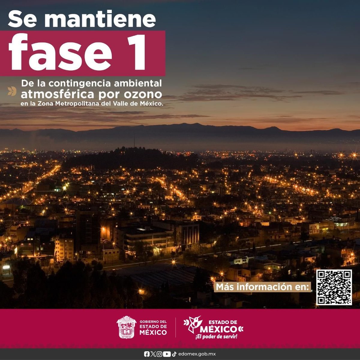 Subdirección de Formación Continua (@subdireccionc) on Twitter photo 🌿 #ElPoderDeServir | La FASE 1 de la Contingencia Ambiental Atmosférica por ozono sigue activa en la Zona Metropolitana del Valle de México.
🚨 Protege tu salud y sigue las recomendaciones de <a href="/AmbienteEdomex/">Medio Ambiente</a>.
📡 Consulta la calidad del aire aquí: 🔗 rama.edomex.gob.mx/calidaddelaire 🌿 #ElPoderDeServir | La FASE 1 de la Contingencia Ambiental Atmosférica por ozono sigue activa en la Zona Metropolitana del Valle de México.
🚨 Protege tu salud y sigue las recomendaciones de <a href="/AmbienteEdomex/">Medio Ambiente</a>.
📡 Consulta la calidad del aire aquí: 🔗 rama.edomex.gob.mx/calidaddelaire
