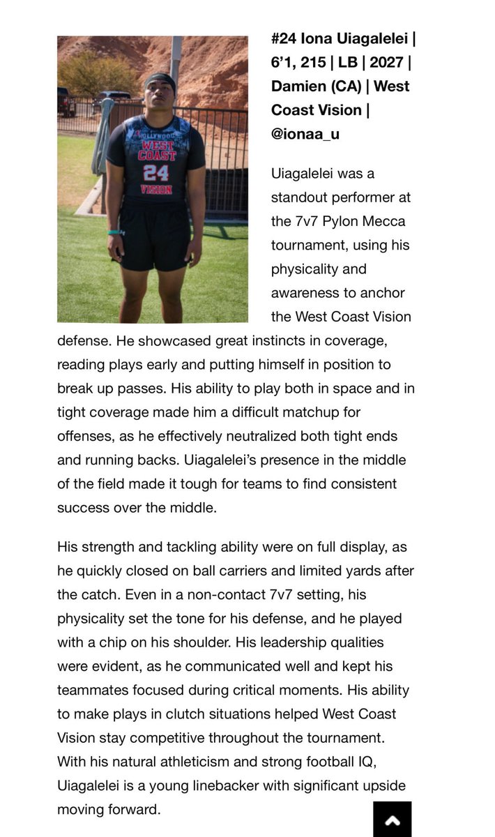 Iona Uiagalelei (@ionaa_u) on Twitter photo Thank you for the write up ! Much appreciated. <a href="/sixstarfootball/">Six Star Football | PLUS+</a> <a href="/DamienFootball_/">Damien Spartan Football</a> <a href="/JStew8/">James Stewart</a> <a href="/coach_odin/">Mark Odin</a> Thank you for the write up ! Much appreciated. <a href="/sixstarfootball/">Six Star Football | PLUS+</a> <a href="/DamienFootball_/">Damien Spartan Football</a> <a href="/JStew8/">James Stewart</a> <a href="/coach_odin/">Mark Odin</a>