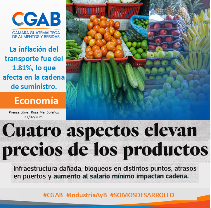 cgab2018's tweet photo. La inflación del transporte afecta en la cadena de suministro. #CGAB #IndustriaAyB #Guatemala @Cgab19 https://t.co/5kmaujNKzC