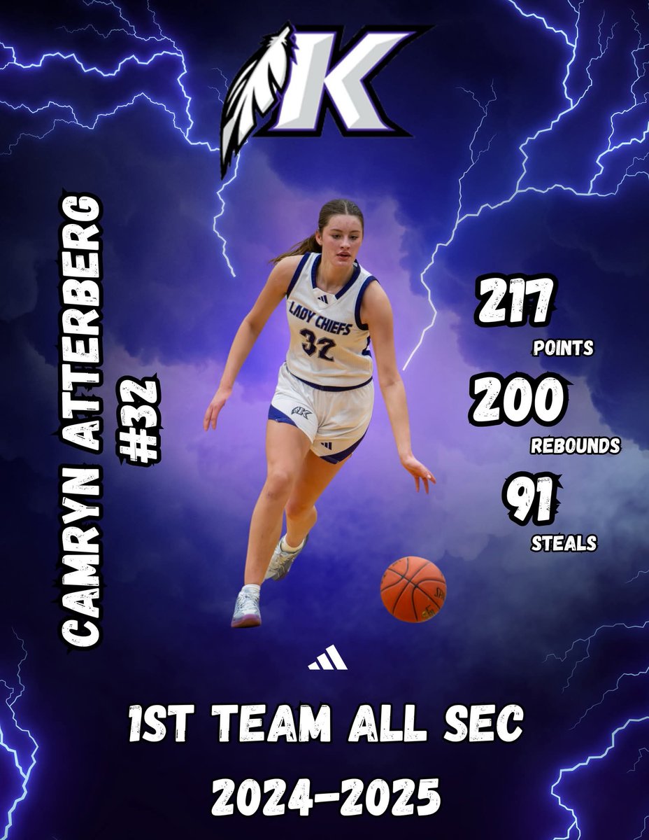 Congrats Camryn Atterberg! She led the Southeast Conference in rebounds, blocks, and was second in steals!