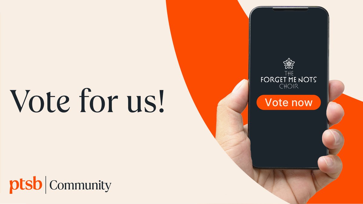 Thrilled to be shortlisted as a <a href="/PTSBIreland/">PTSB</a> Community Partner for 2025 among 5 great charities for the Dublin Region.
If you love what we do, we’d really appreciate if you could vote for the Forget Me Nots dementia-inclusive choir!
📷 Vote now at bit.ly/3CYRDl0 💙