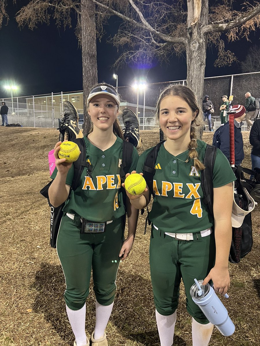 Final from Wednesday: Apex 9, Union Pines 8
Congrats to our homerun hitters <a href="/addie_louder/">Addie Louder</a> (Jr) and Maggie Austin (Sr)! <a href="/apexcougarclub/">Apex Cougar Club</a> <a href="/apexhsathletics/">Apex Athletics</a>