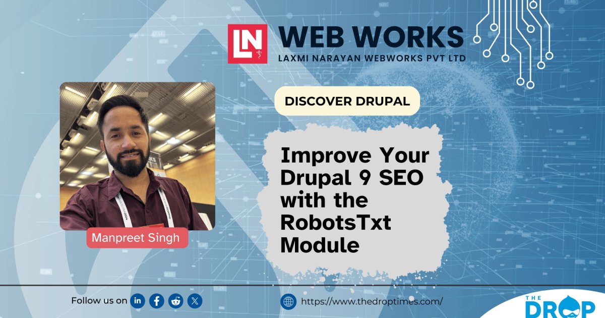 thedroptimes's tweet image. 🚀 Improve your #Drupal9 SEO with the RobotsTxt module! Manage search engine crawlers, optimize indexing, and take control of your site's visibility. Learn how to set it up in this guide: 👉 bit.ly/4h6j22e  #SEO #Drupal @lnwebworks