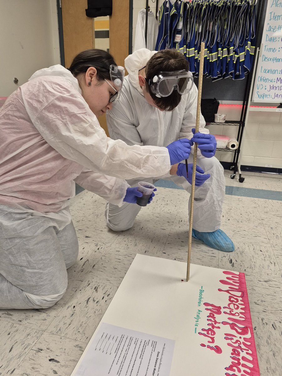 Does Distance Matter? Bloodstain Analysis Lab. Forensic Science Technicians in the making. <a href="/McAllenISDCTE/">McAllen ISD CTE</a>