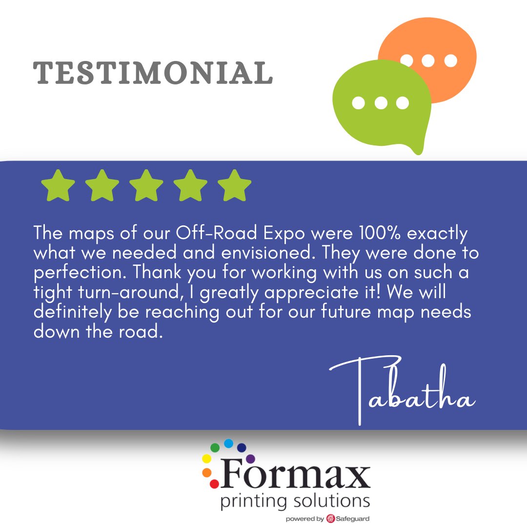 SafeguardPromos's tweet image. Our customers say it best! ⭐⭐⭐⭐⭐ See why businesses trust Formax for high-quality printing, fast turnaround, and unbeatable service. #formax #printing #formaxprinting #customerreviews #testimonials #printwithconfidence bit.ly/3vZm3Qk
