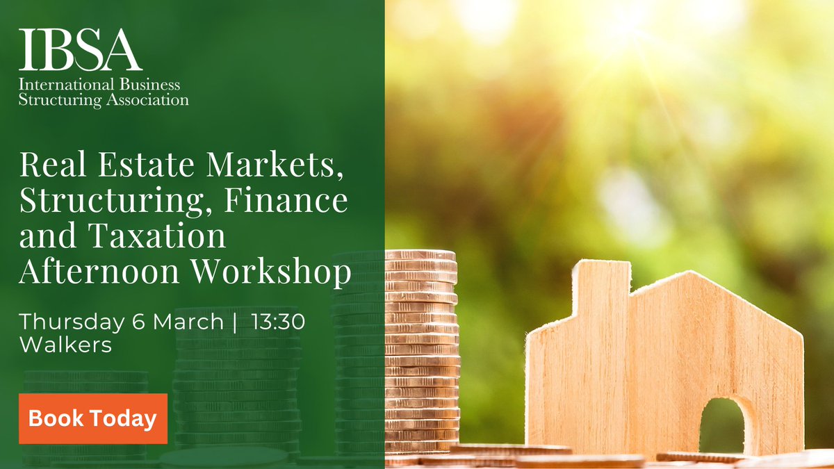 We're just one week away from our afternoon workshop on Real Estate Markets, Structuring, Finance and Taxation. For full details and to book your ticket, click t.ly/eMJ_j

#internationalbusiness #entrepreneuradvice #tax #realestate #inheritancetax #offshorecentres