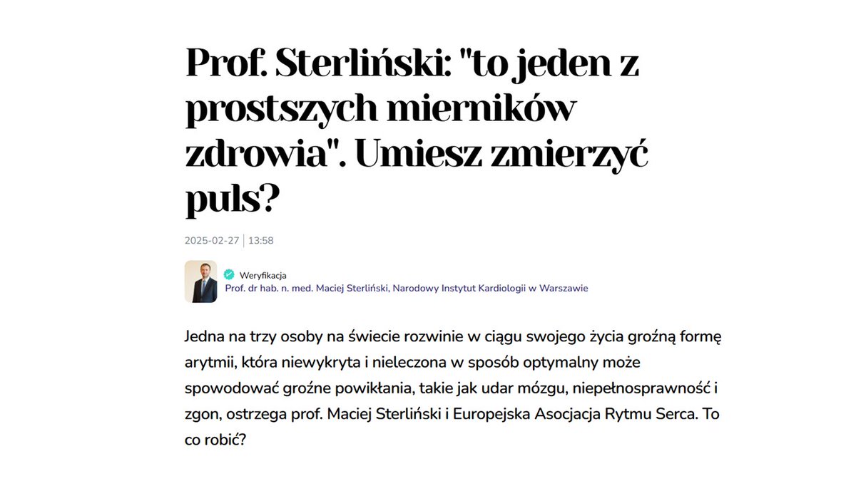 ARS_PTK (@ars_ptk) on Twitter photo Mierzenie pulsu: dlaczego jest takie ważne, w <a href="/zdrowieporadnik/">Poradnikzdrowie.pl</a> wyjaśnia prof. Maciej Sterliński, <a href="/nikardiologii/">Narodowy Instytut Kardiologii</a>, <a href="/ars_ptk/">ARS_PTK</a>: tiny.pl/2m4237mb #PulseDay #FeelThePulse #DzieńPulsu #PoczujPuls #EHRA #ARSPTK #arytmia #MigotaniePrzedsionków #AFib #AtrialFibrillation Mierzenie pulsu: dlaczego jest takie ważne, w <a href="/zdrowieporadnik/">Poradnikzdrowie.pl</a> wyjaśnia prof. Maciej Sterliński, <a href="/nikardiologii/">Narodowy Instytut Kardiologii</a>, <a href="/ars_ptk/">ARS_PTK</a>: tiny.pl/2m4237mb #PulseDay #FeelThePulse #DzieńPulsu #PoczujPuls #EHRA #ARSPTK #arytmia #MigotaniePrzedsionków #AFib #AtrialFibrillation