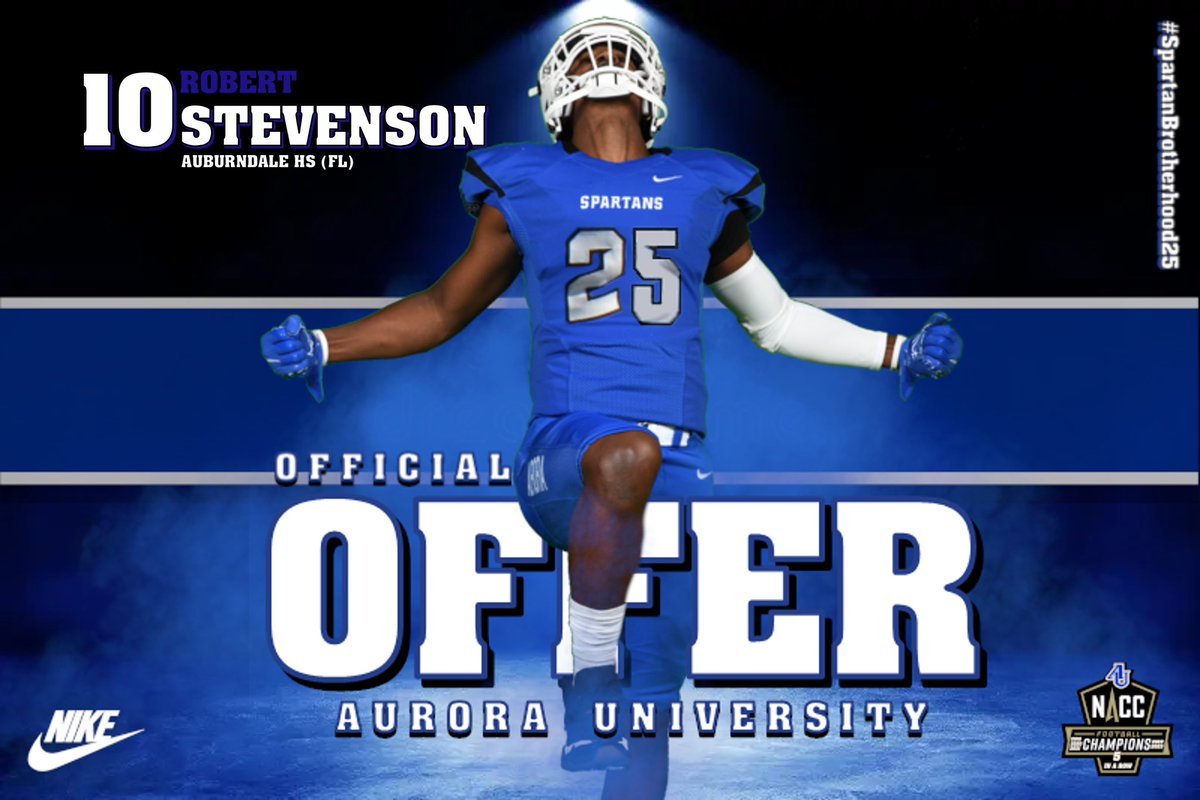 Robert Stevenson (@thatkidtrey07) on Twitter photo Blessed to receive my 5th offer from <a href="/AU_SpartanFB/">Aurora University Football</a>!!! <a href="/Bloodhounds_AHS/">Auburndale Football</a> <a href="/Camp_Sr5/">Coach C</a> <a href="/coach_thamas66/">Coach Thomas</a> <a href="/its_coach_sass/">The Younger Other Coach Sass</a> <a href="/H2_Recruiting/">Hasani (H2) | Football Recruiting</a> <a href="/DonBeebeNFL/">Don Beebe</a> Blessed to receive my 5th offer from <a href="/AU_SpartanFB/">Aurora University Football</a>!!! <a href="/Bloodhounds_AHS/">Auburndale Football</a> <a href="/Camp_Sr5/">Coach C</a> <a href="/coach_thamas66/">Coach Thomas</a> <a href="/its_coach_sass/">The Younger Other Coach Sass</a> <a href="/H2_Recruiting/">Hasani (H2) | Football Recruiting</a> <a href="/DonBeebeNFL/">Don Beebe</a>