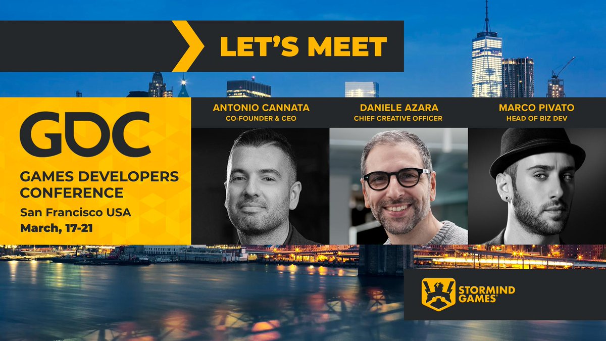 We are heading to GDC2025! 🎮 

From March 17-21 our CEO Antonio Cannata, CCO Daniele Azara and Head of Biz Dev Marco Pivato will be in San Francisco to explore new opportunities.
We’re looking to connect on:

Original IPs &amp; Sequels
Licensing &amp; Adaptations
Work-for-Hire Collab.