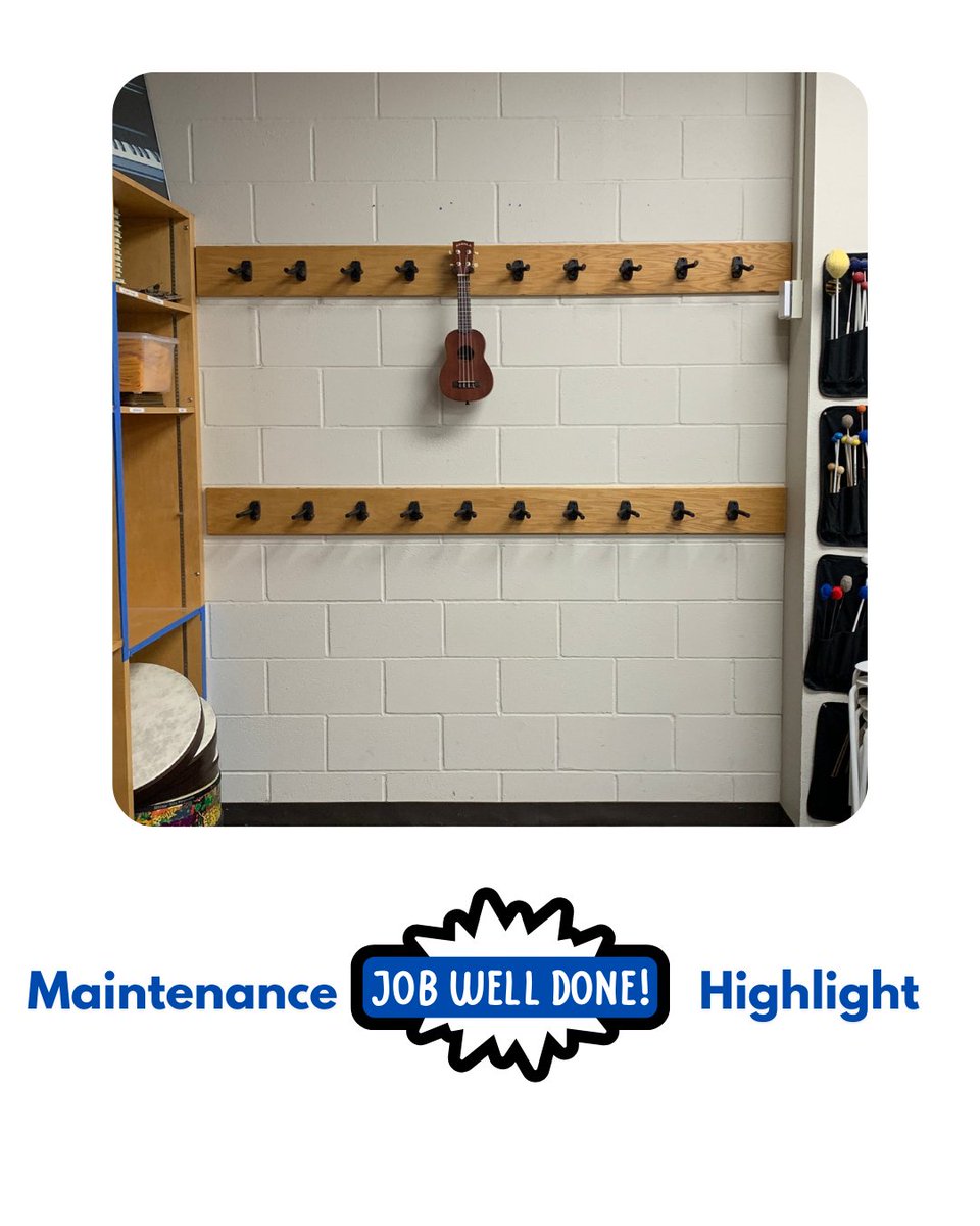 What beautiful carpentry work being displayed over at <a href="/NISDLockeHill/">Locke Hill ES</a>! 
Thank you to our #nisdmaintenance carpenter, John V. for crafting this beautiful ukulele space in their music room. 
#northsideisd #teamnorthside #rooted