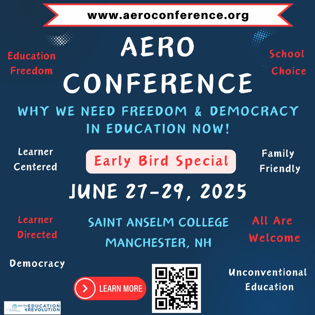 edualternatives's tweet image. AERO Conference in NH! Attend the AERO Conference &amp;amp; explore #innovativeteachingmethods, #studentcenteredlearning &amp;amp; #reimaginingeducation  
learn &amp;amp; share with innovators &amp;amp; change makers.
 #AltEd #EducationRevolution #FutureOfLearning  #educationfreedom #NH

aeroconference.org