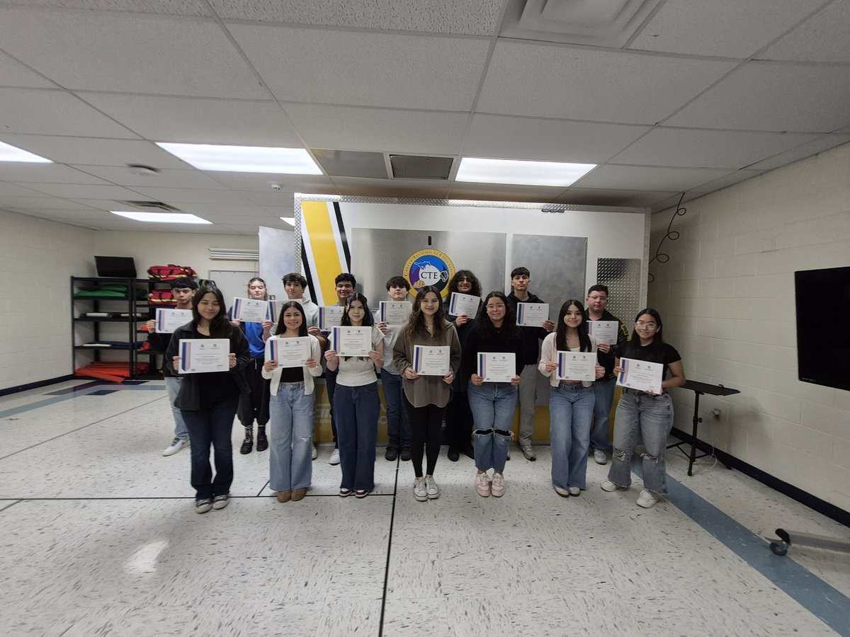 Huge Shotout to my EMT practicum I class of 2026 for getting their certification on Emergency Telecommunications Dispatch &amp; FEMA introduction to community emergency reponse team CERTs. <a href="/McAllenISDCTE/">McAllen ISD CTE</a>