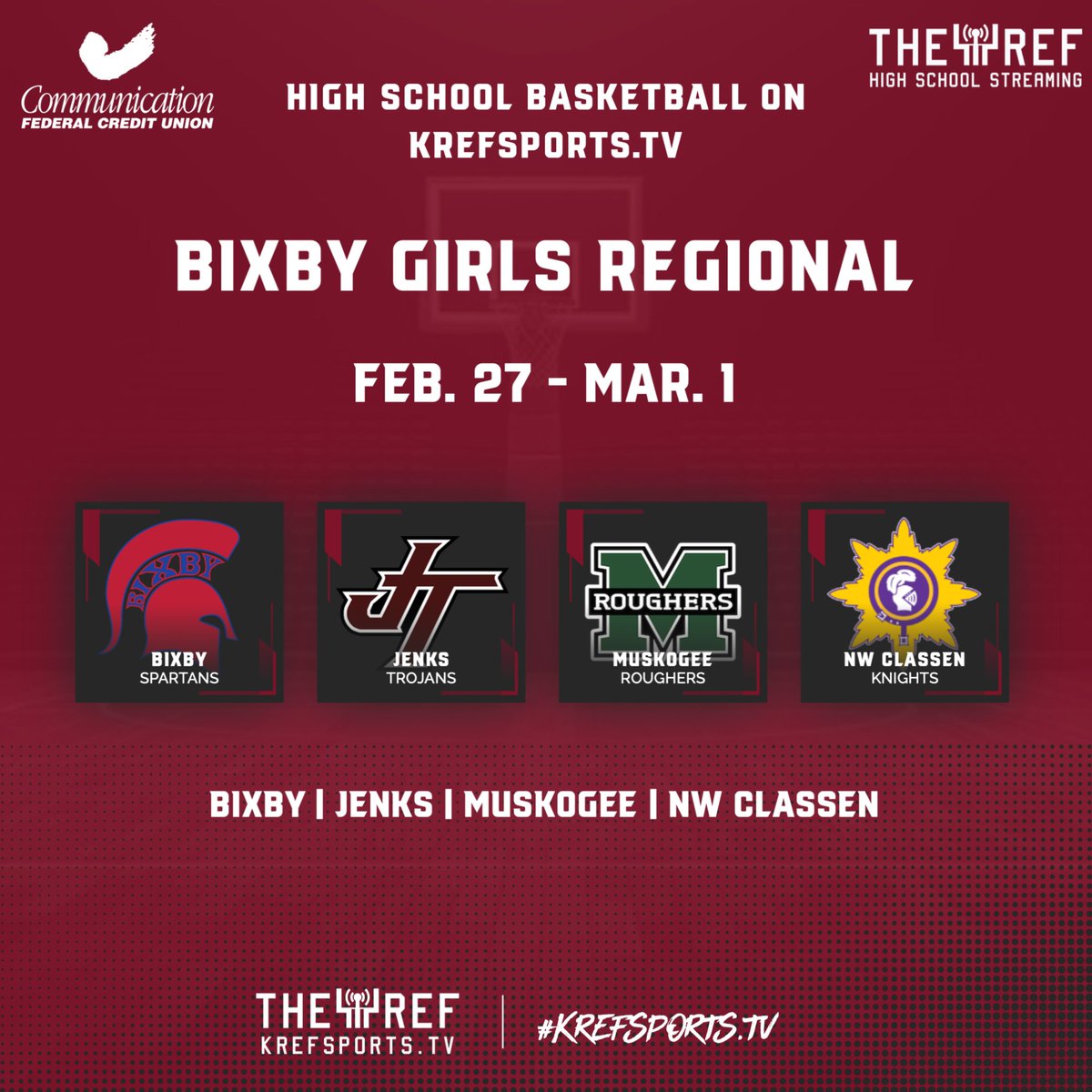 KREFSportsTV (@krefsportstv) on Twitter photo ๐ Bixby Girls Regional ๐
We will be covering NW Classen vs Bixby (<a href="/bixbywbb/">Bixby Lady Spartan Basketball</a>) at 6 PM on krefsports.tv/bixby/?B=22157โฆ
#okpreps ๐ Bixby Girls Regional ๐
We will be covering NW Classen vs Bixby (<a href="/bixbywbb/">Bixby Lady Spartan Basketball</a>) at 6 PM on krefsports.tv/bixby/?B=22157โฆ
#okpreps