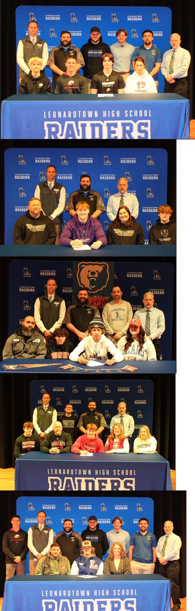 Congrats to the LHS football players who have signed to play college football!
Ashton Wysokinski–Southern Utah University (FCS)
Noah Crawford–Stonehill College (FCS)
Darius Searles–Morgan State University (FCS)
Dillon Hager-Frostburg State University (D2)
Troy Hepperle-Waynesburg