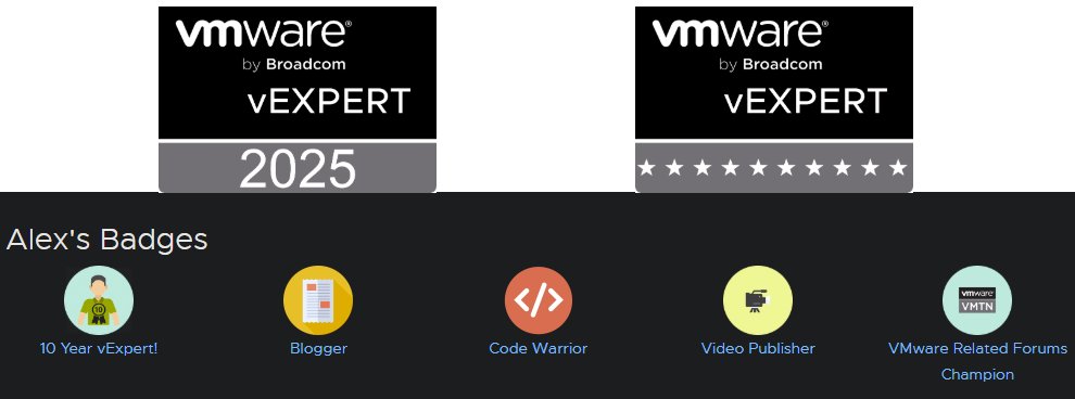 Alex López | vExpert 🇵🇷 (@virtualex@vmst.io) (@ivirtualex) on Twitter photo Once again, I am happy to be recognized as a VMware vExpert! This one is a little more special as it is my 10th vExpert Award in as many years! Congrats to all my fellow new and returning vExperts! #vExpert <a href="/vExpert/">VMware vExpert</a> <a href="/VMware/">VMware</a> by <a href="/Broadcom/">Broadcom</a> <a href="/vCommunity_io/">vCommunity</a> Once again, I am happy to be recognized as a VMware vExpert! This one is a little more special as it is my 10th vExpert Award in as many years! Congrats to all my fellow new and returning vExperts! #vExpert <a href="/vExpert/">VMware vExpert</a> <a href="/VMware/">VMware</a> by <a href="/Broadcom/">Broadcom</a> <a href="/vCommunity_io/">vCommunity</a>