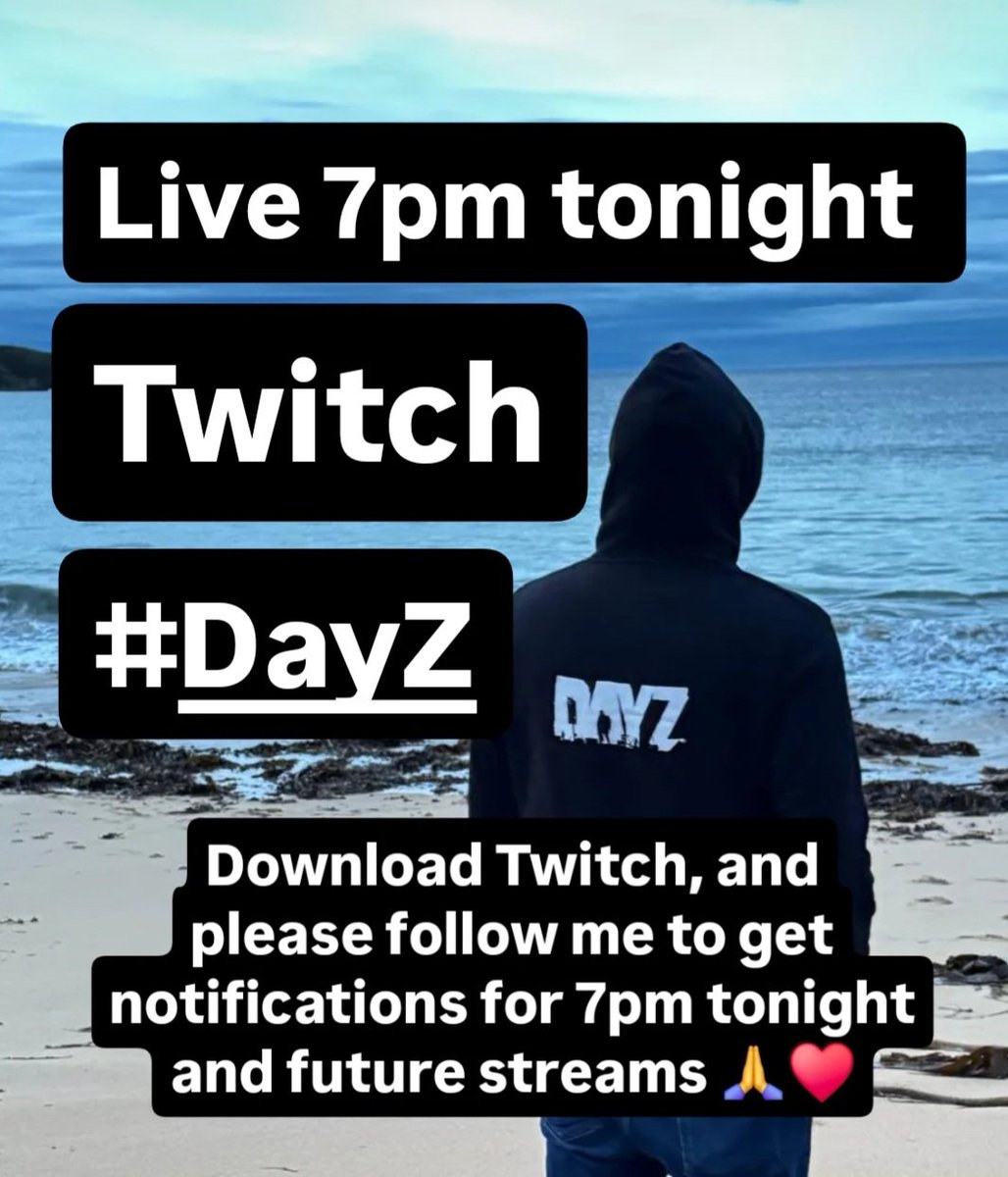 Going live at 7pm on Twitch ♥️♥️ Come and get involved 🙏🙏 Follow me on Twitch to get notifications #DayZ
twitch.tv/adamnutteruk?s…