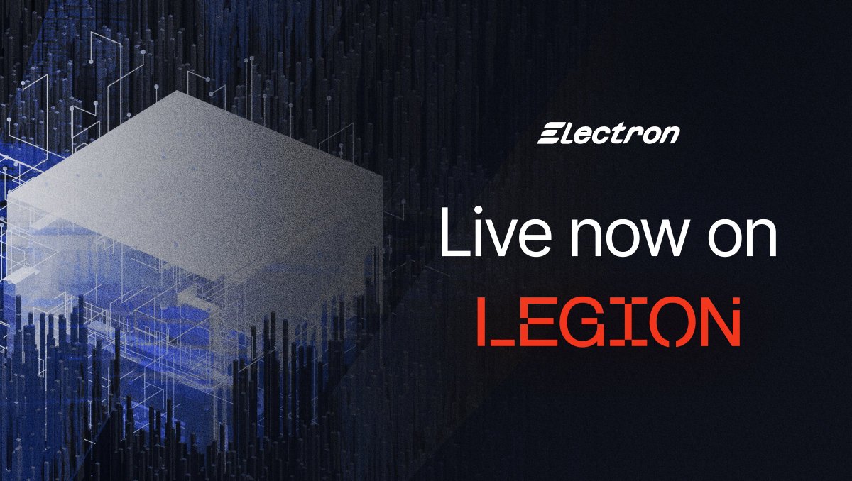 Electron (@electronzk) on Twitter photo Electron is live on <a href="/legiondotcc/">LEGION ⚔️</a>
This is your chance to join the company of top tier investors such as <a href="/class_lambda/">LambdaClass</a>, <a href="/StakeCapital/">Stake Capital Group</a>, <a href="/InteropVC/">Interop</a>, <a href="/sandeepnailwal/">Sandeep | CEO, Polygon Foundation (※,※)</a> and many more.
Applications are closing fast! Apply here: legion.cc/app/invest Electron is live on <a href="/legiondotcc/">LEGION ⚔️</a>
This is your chance to join the company of top tier investors such as <a href="/class_lambda/">LambdaClass</a>, <a href="/StakeCapital/">Stake Capital Group</a>, <a href="/InteropVC/">Interop</a>, <a href="/sandeepnailwal/">Sandeep | CEO, Polygon Foundation (※,※)</a> and many more.
Applications are closing fast! Apply here: legion.cc/app/invest