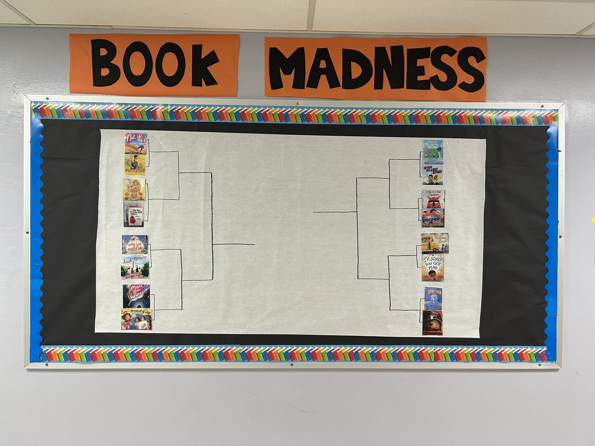 📚Second grade’s bracket  is ready for March!📚
<a href="/Millerprin/">Kimberley Giles</a> <a href="/OB_Adinolfi/">Ms. Adinolfi</a>