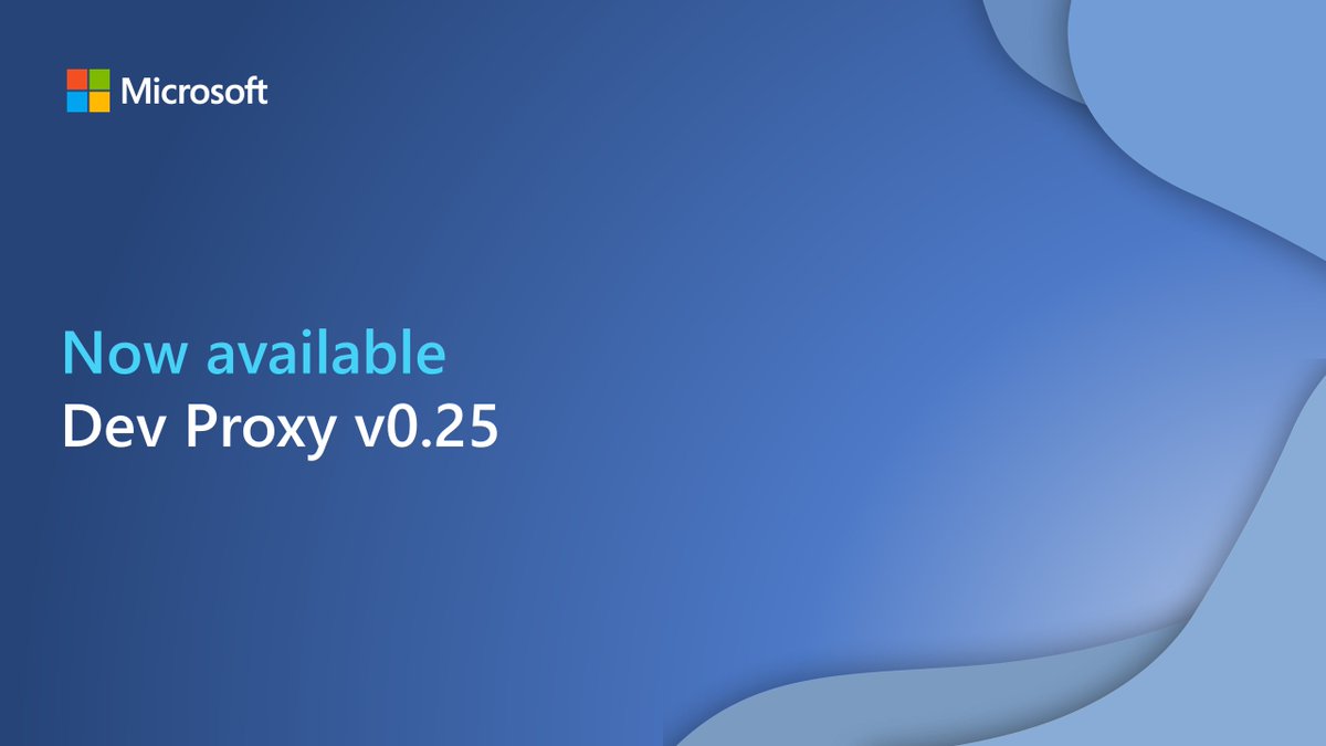 Microsoft365Dev's tweet image. Try the latest Dev Proxy release featuring significant improvements to configuration management, plugin support, and usability: msft.it/6013U7NmV
#Microsoft365Dev #DevProxy