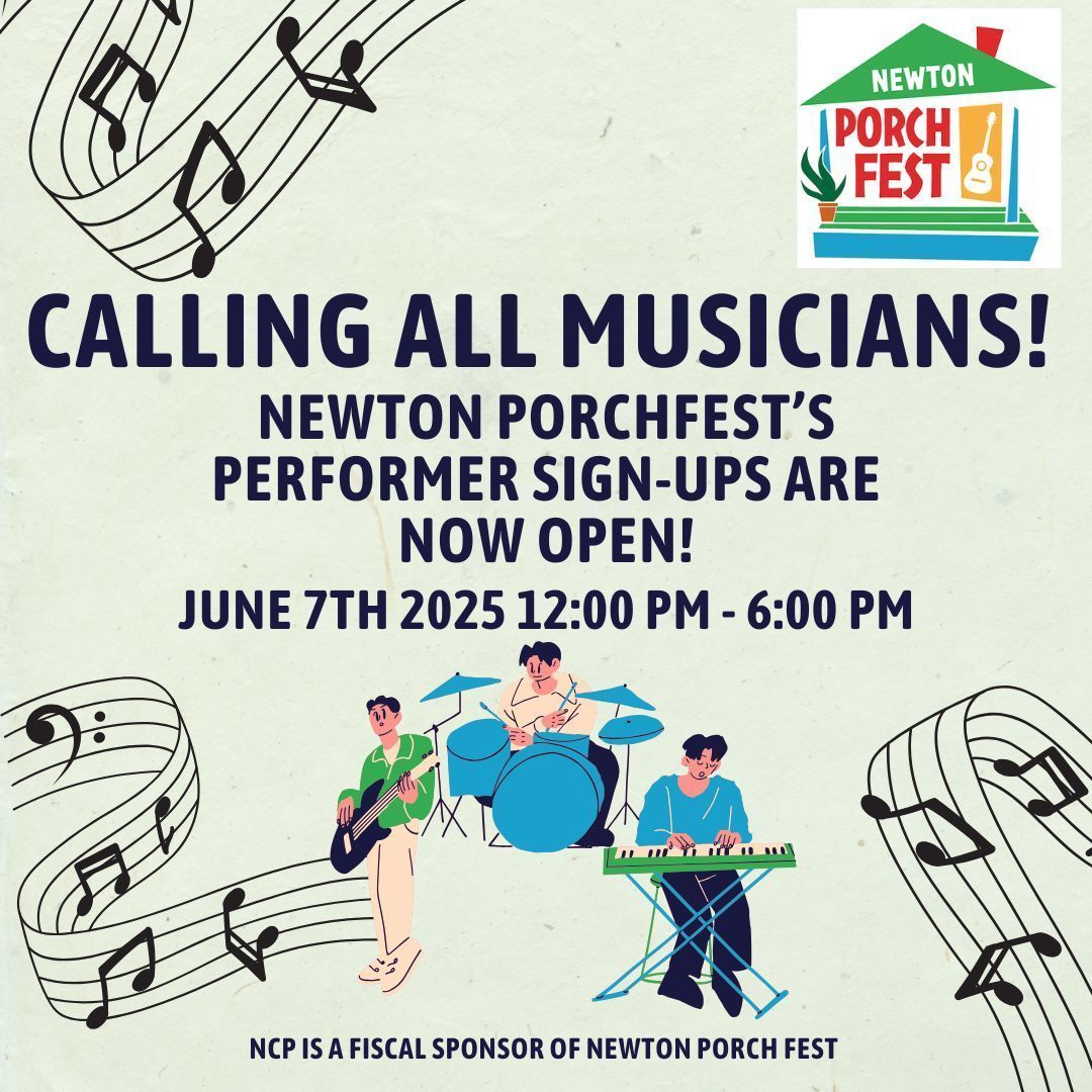 Love outdoor jam sessions? Sign up as a performer for Newton's PorchFest, a vibrant community event celebrating live music in Newton, Massachusetts.  Visit buff.ly/43dYDoB to sign up. 🎤 🎸 

 #newtonporchfest #newtonma #newtonmusicians #festivals