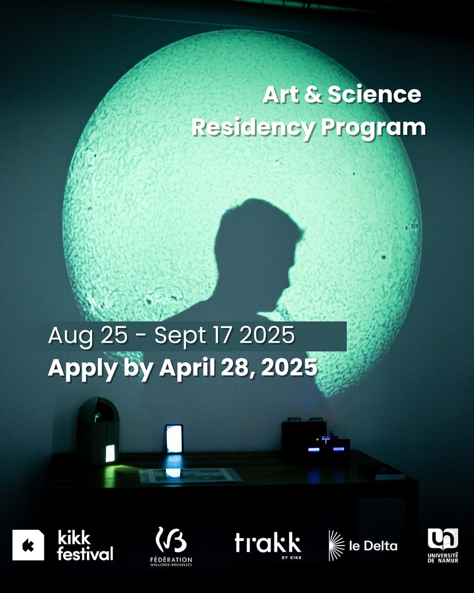 Galway Culture Company (@galwaycultureco) on Twitter photo EU Opportunity: Open Call - Astronomy
<a href="/Kikk_Festival/">KIKK Festival</a>, Le Delta & Université de Namur have launched the Arts & Sciences 2025 call for residencies on the theme of “Astronomy”! Apply by April 28th 2025.
🔗 More info: galwayculturecompany.ie/opportunities/… EU Opportunity: Open Call - Astronomy
<a href="/Kikk_Festival/">KIKK Festival</a>, Le Delta & Université de Namur have launched the Arts & Sciences 2025 call for residencies on the theme of “Astronomy”! Apply by April 28th 2025.
🔗 More info: galwayculturecompany.ie/opportunities/…