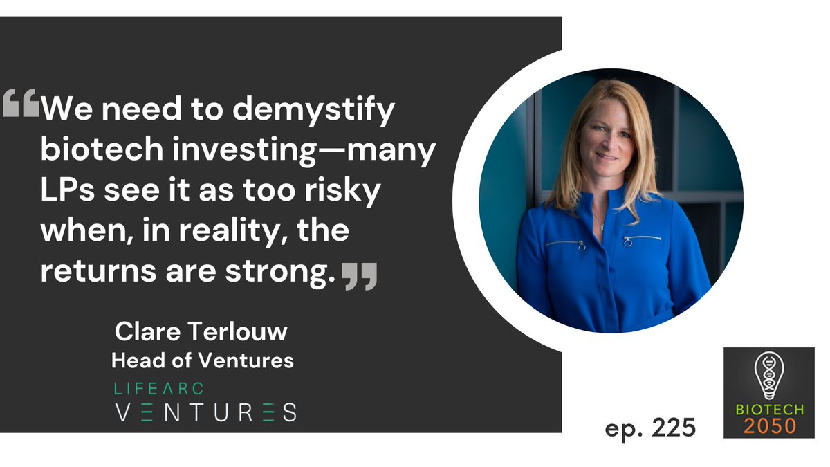 Biotech2050 Podcast (@biotech2050pod) on Twitter photo How does a medical charity invest like a VC? 💡 On #Biotech2050, host <a href="/aloktayi/">Alok Tayi</a> chats with <a href="/ClareTerlouw1/">Clare Terlouw</a>, Head of Ventures at <a href="/LifeArcVentures/">LifeArc Ventures</a>, about bridging biotech’s funding gap, LP investing & mission-driven capital. 🎙️🔗 on.soundcloud.com/u25QH3vZwFSdMa… #LPInvesting #VentureCapital How does a medical charity invest like a VC? 💡 On #Biotech2050, host <a href="/aloktayi/">Alok Tayi</a> chats with <a href="/ClareTerlouw1/">Clare Terlouw</a>, Head of Ventures at <a href="/LifeArcVentures/">LifeArc Ventures</a>, about bridging biotech’s funding gap, LP investing & mission-driven capital. 🎙️🔗 on.soundcloud.com/u25QH3vZwFSdMa… #LPInvesting #VentureCapital