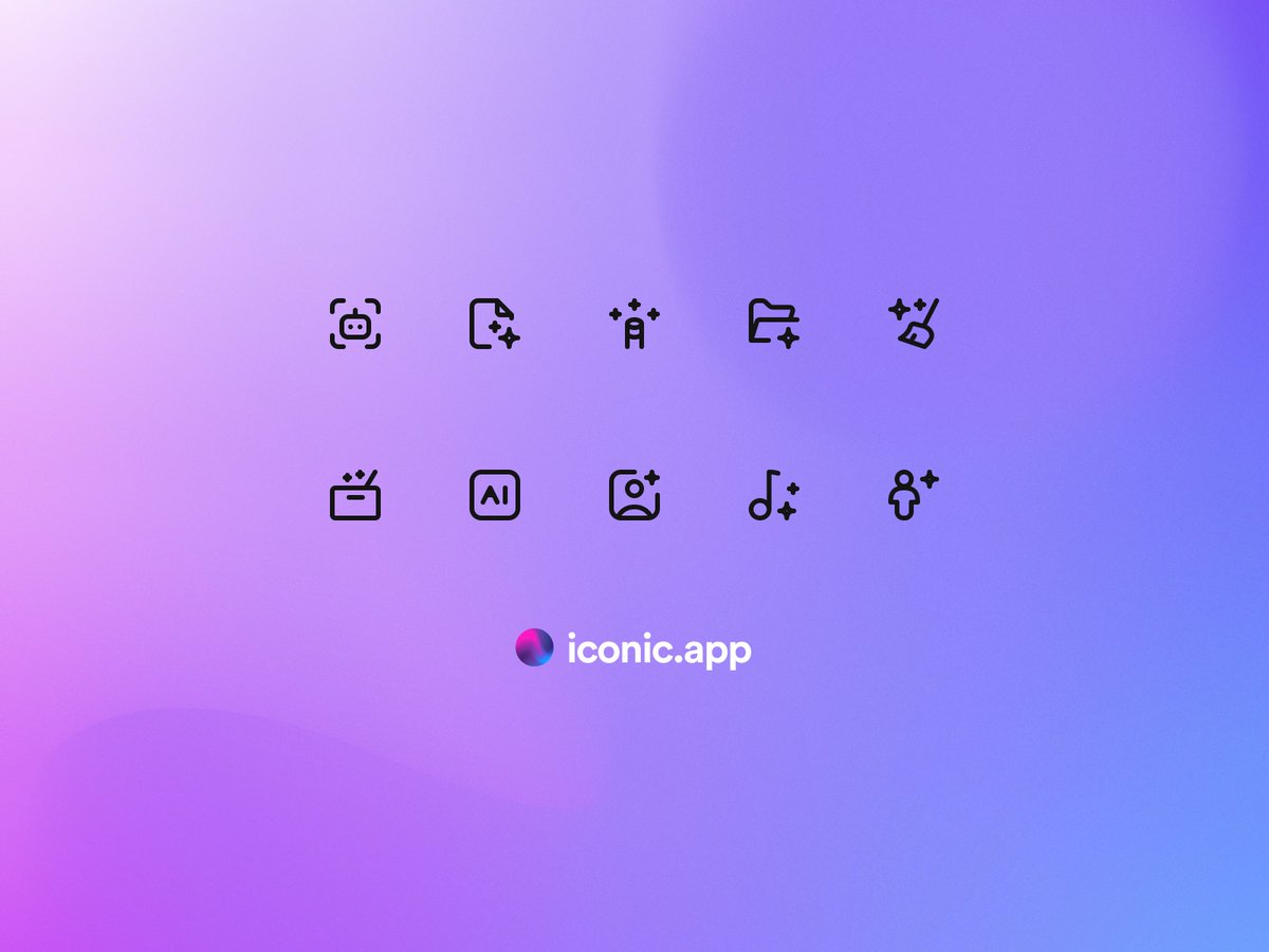 ✨ New icons have dropped! A nice little touch of AI and sparkles for the week. 

Download them at Iconic.app today!