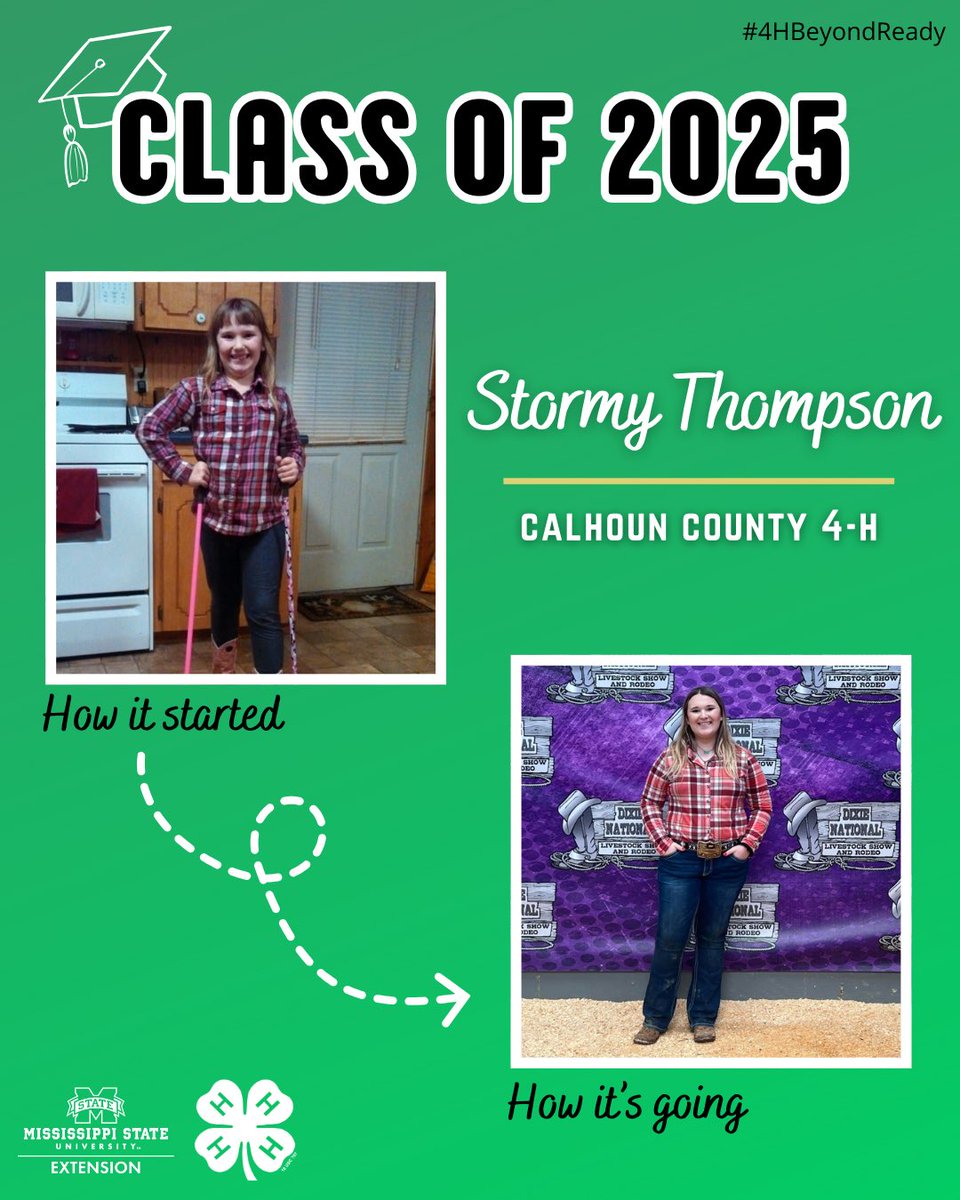 CalhounCoExt's tweet image. Congratulations to Calhoun County 4-H Graduating Senior Stormy Thompson! #4HBeyondReady #MS4H