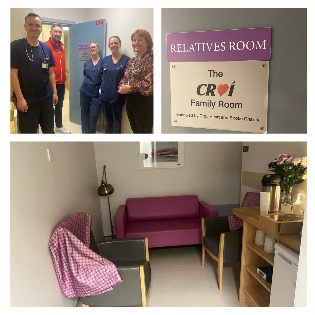 HSEWestNorthWest (@hse_west_nwest) on Twitter photo Sligo University Hospital with support from <a href="/CroiHeartStroke/">Croí Heart & Stroke</a> unveil refurbished family room in the coronary care unit. The family room is a private space to support families who may be going through a difficult time while their loved one is receiving care in the hospital. Sligo University Hospital with support from <a href="/CroiHeartStroke/">Croí Heart & Stroke</a> unveil refurbished family room in the coronary care unit. The family room is a private space to support families who may be going through a difficult time while their loved one is receiving care in the hospital.