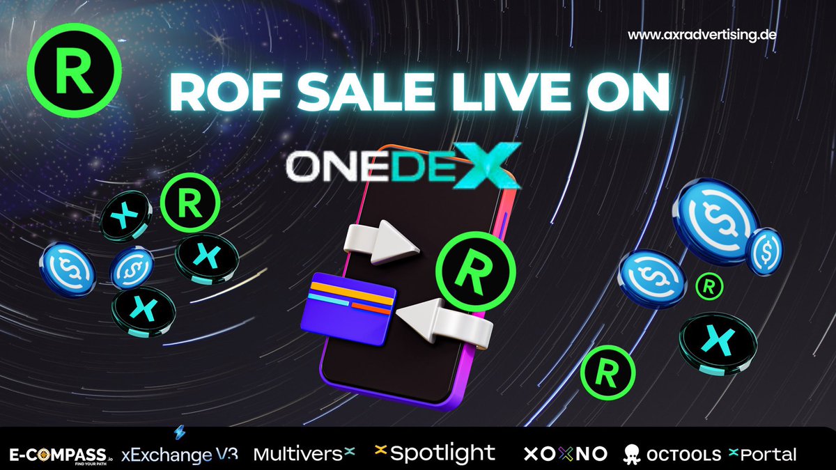 🚨🚨Pre sale LIVE🚨🚨

1d: 2h: left to grab $ROF! ⏳ Don’t miss out! 🏃‍♂️🏃‍♂️🏃‍♂️🏃‍♂️

Round 2 LIVE🔥🔥🔥

➡️Pick your ROF swap.onedex.app/launchpad/deta…

👉Follow: <a href="/ROF1000D/">ROF1000D</a>

#EGLD #MultiversX #Giveaways #Airdop #Crypto #HypergrowthX #GiveawayAlert  #Giveaways