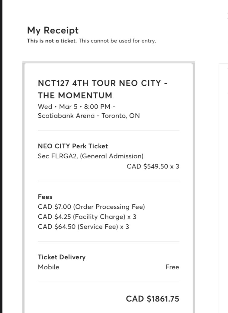 markkli's tweet photo. #wts #wtsnct127 #toronto #wtsnct  #Canada #wtskpop #wtbnct #wtb #NCT127 #nct #wtsNCT127  Heyyy i'm selling 1 neocity perk ticket 350 CAD (i already sold the other 2). The reason why so cheap: i don't have my visa yet and the concert is almost in 5 days :c https://t.co/rrAVRHzgOx