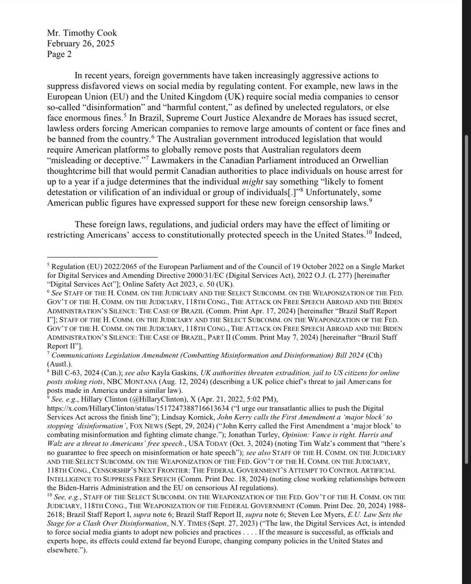AnaPaulaVolei's tweet image. 🚨🇺🇸 (Eu sei… mas estamos assim por aqui!🏃🏻‍♀️)

Citando as ordens secretas e inconstitucionais de Alexandre de Moraes, o Comitê Judiciário da Câmara dos EUA (sim, aquele de ontem) INTIMOU as Big Techs - Amazon, Apple, Google, Meta, Microsoft, Rumble, TikTok e X - para mostrarem os…